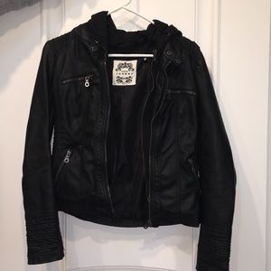 Black leather jacket